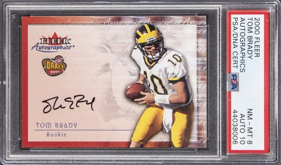 2000 Fleer "Autographics" Tom Brady Signed Rookie Card - PSA NM-MT 8, PSA/DNA 10